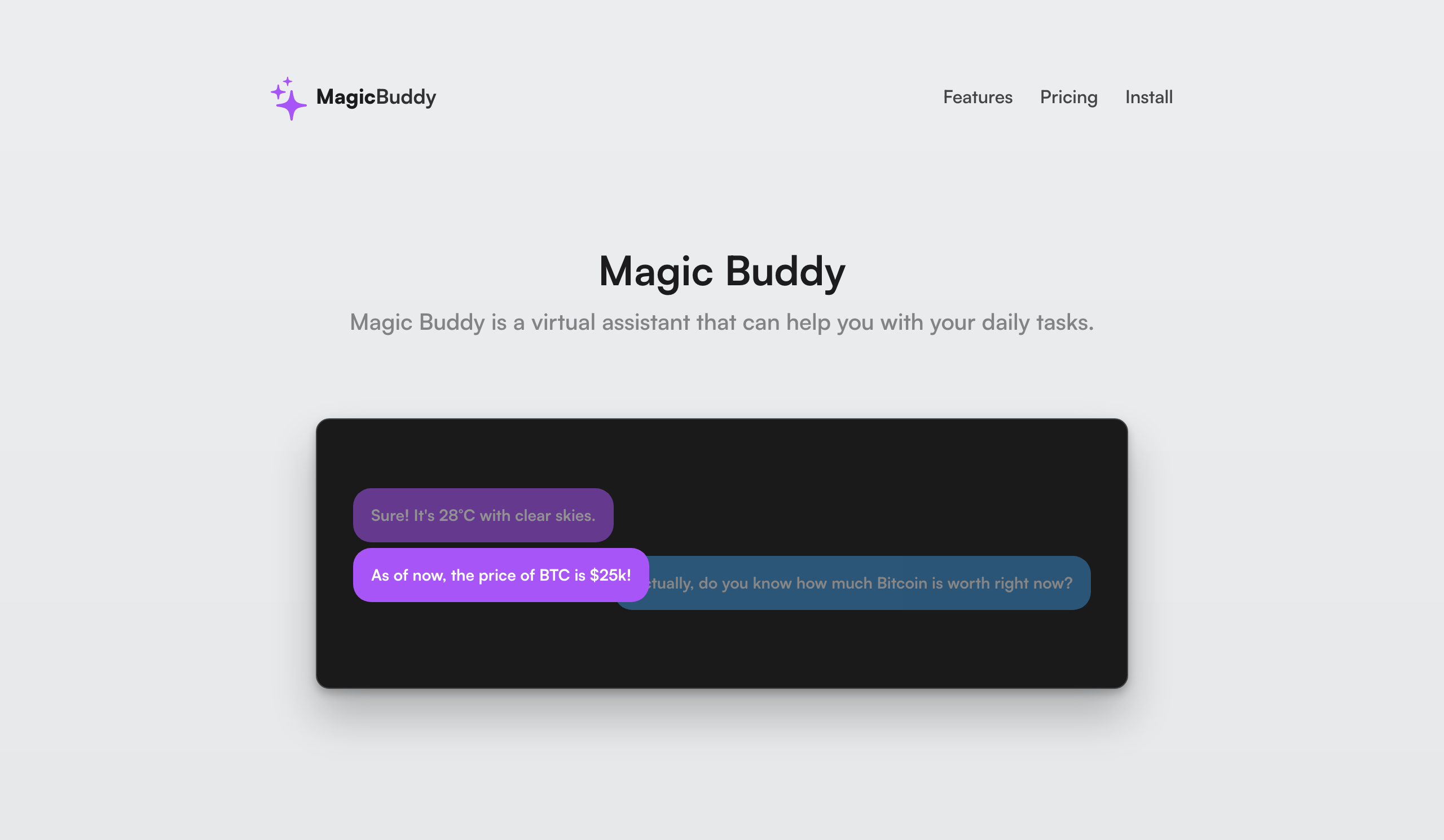 MagicBuddy - screen 1