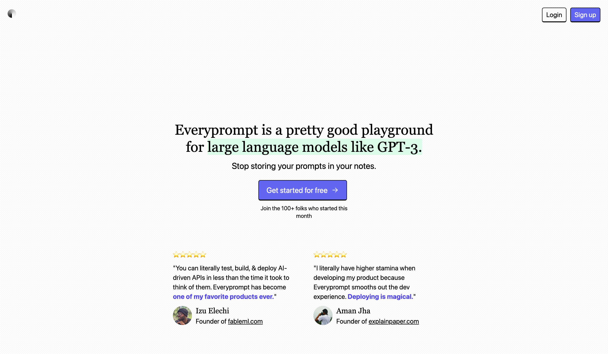 Everyprompt - screen 1