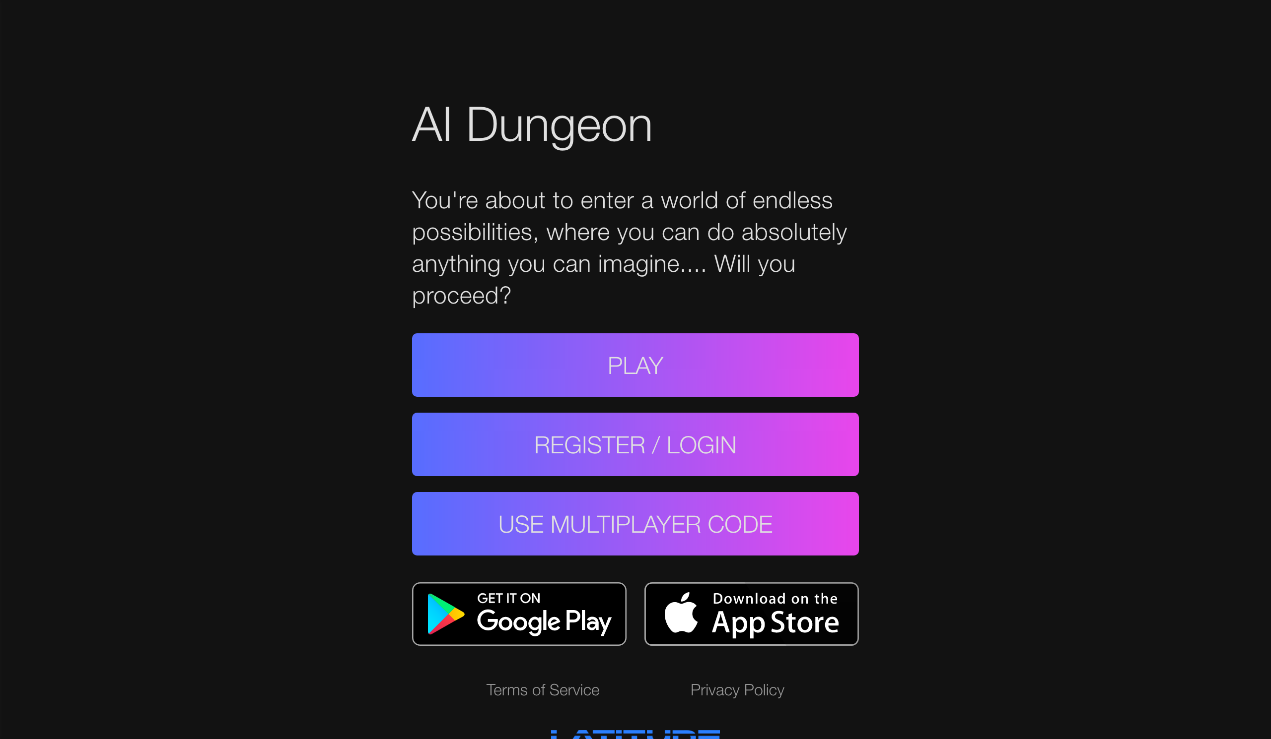 AI Dungeon - screen 1